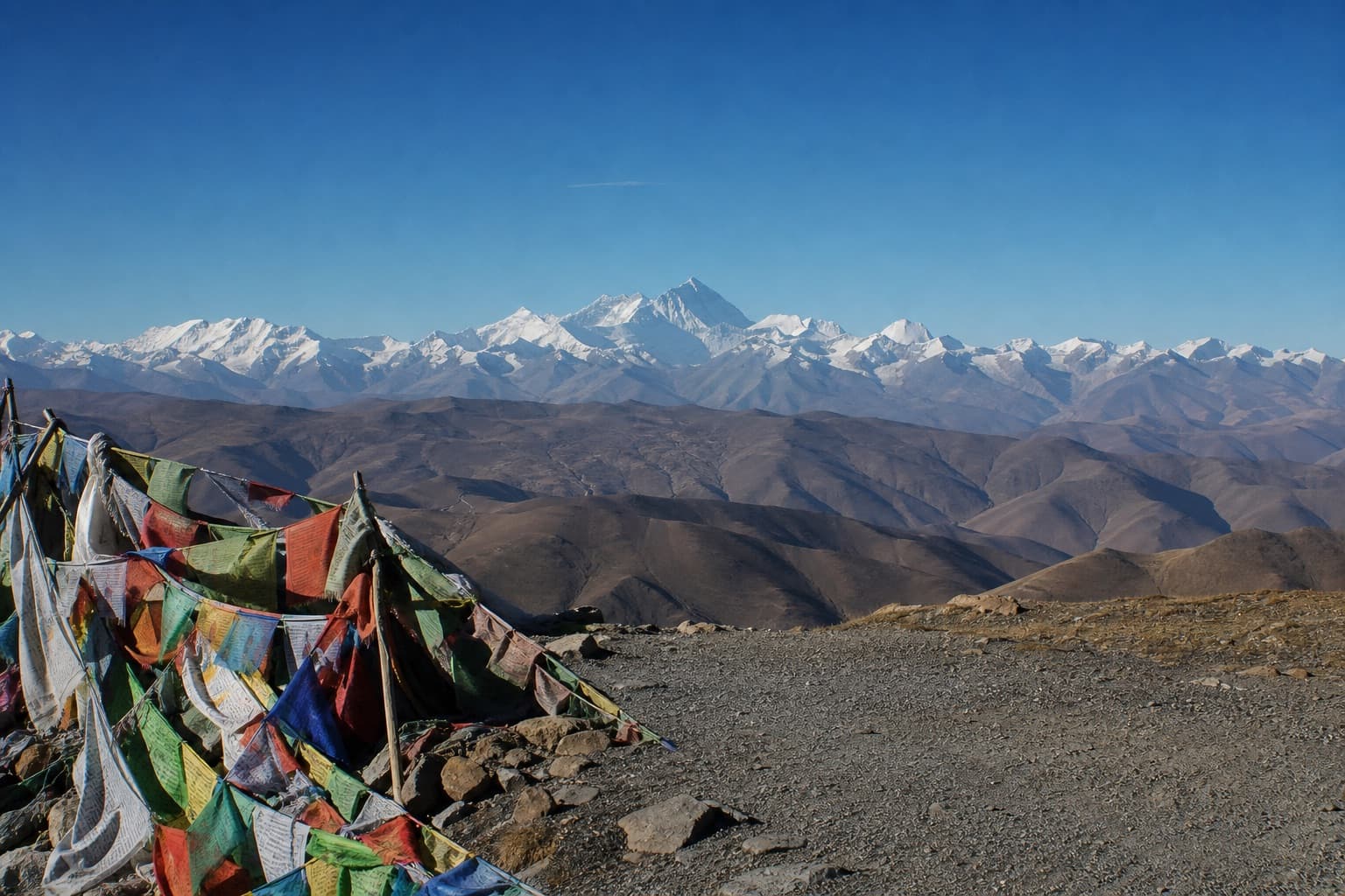 The Himalayan panorama from Gawu La pass