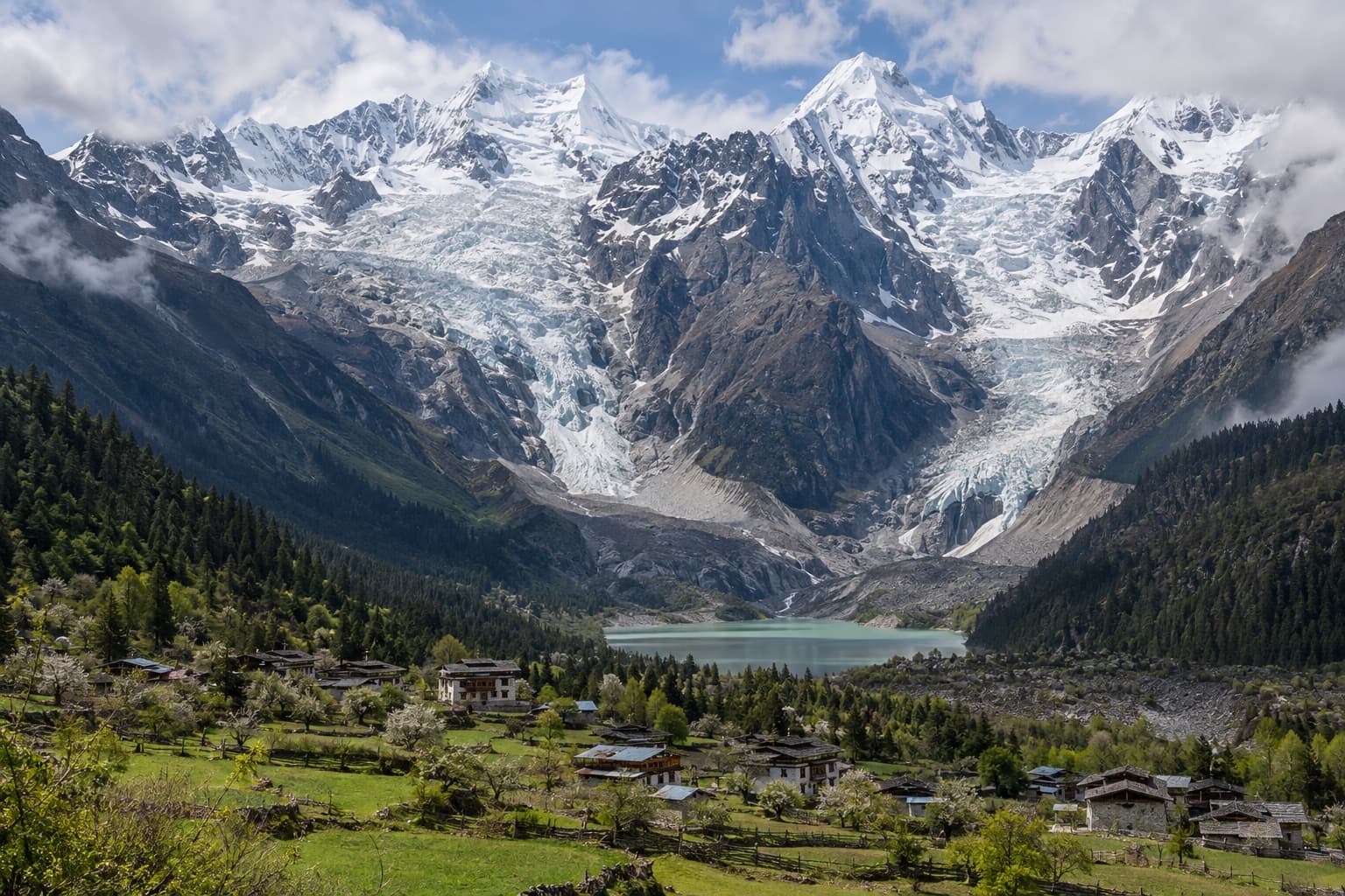 El lago Rawok y el glaciar Midui, hasta Bomi — day 6 of the De Chengdu a Lhasa por carretera (10 días)